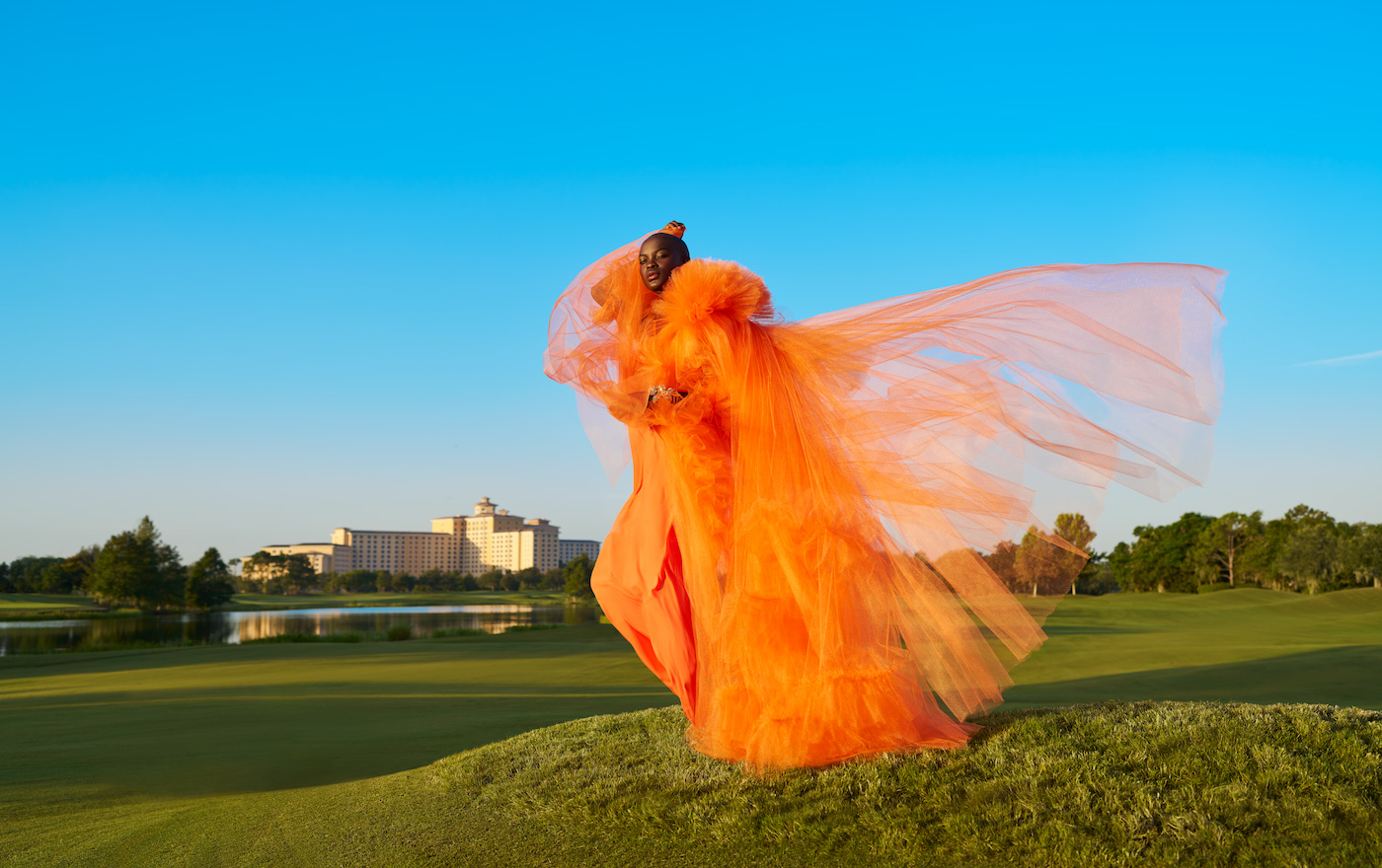 orange dress